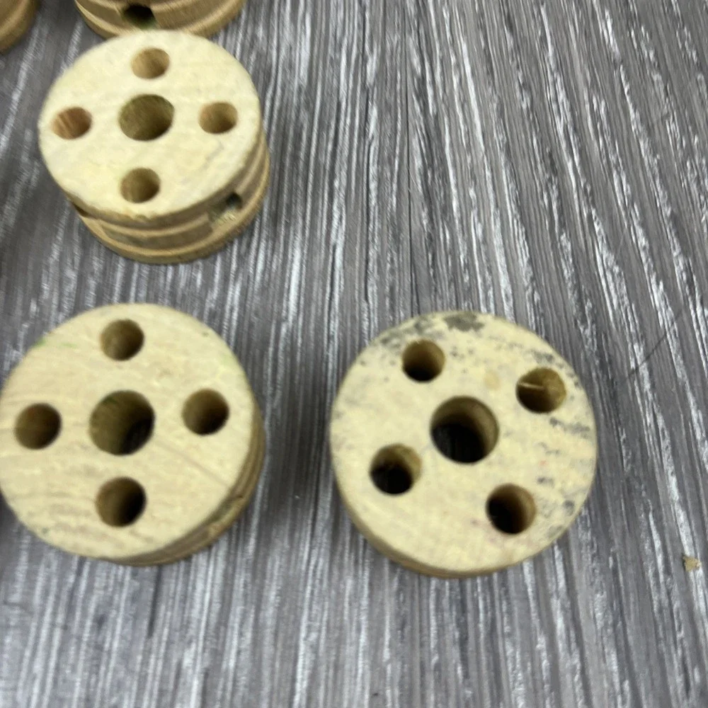 Tinkertoys Wooden Wheels‎ – Five Hole – Lot of 10